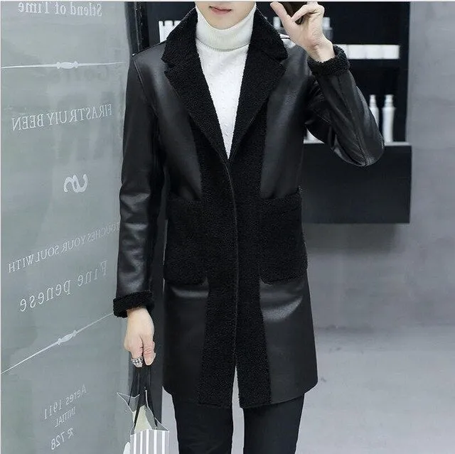 2019 men clothing hair stylist GD fashion  leather jacket