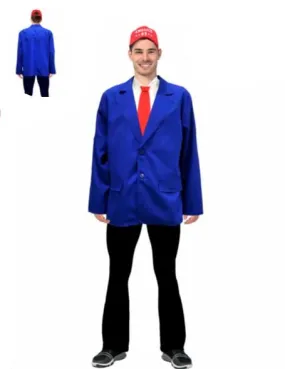 Adult Trump Style Blue Business Man Costume