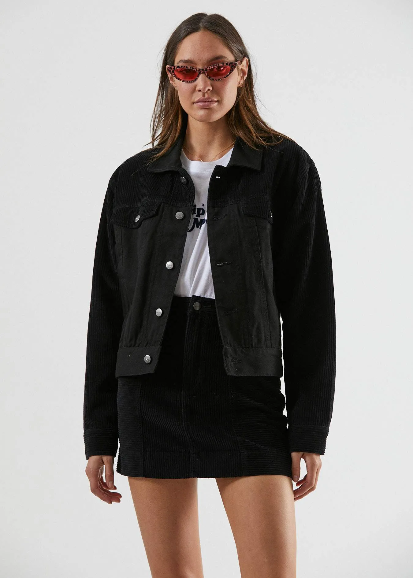 Afends Womens Gemini - Corduroy Twill Mix Jacket - Black