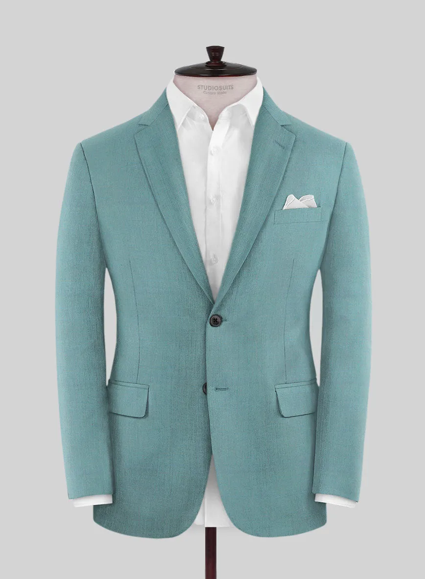 Caccioppoli Sun Dream Aqua Blue Wool Silk Jacket