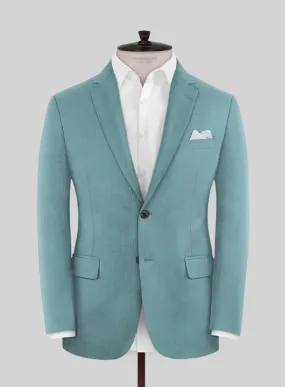 Caccioppoli Sun Dream Aqua Blue Wool Silk Jacket