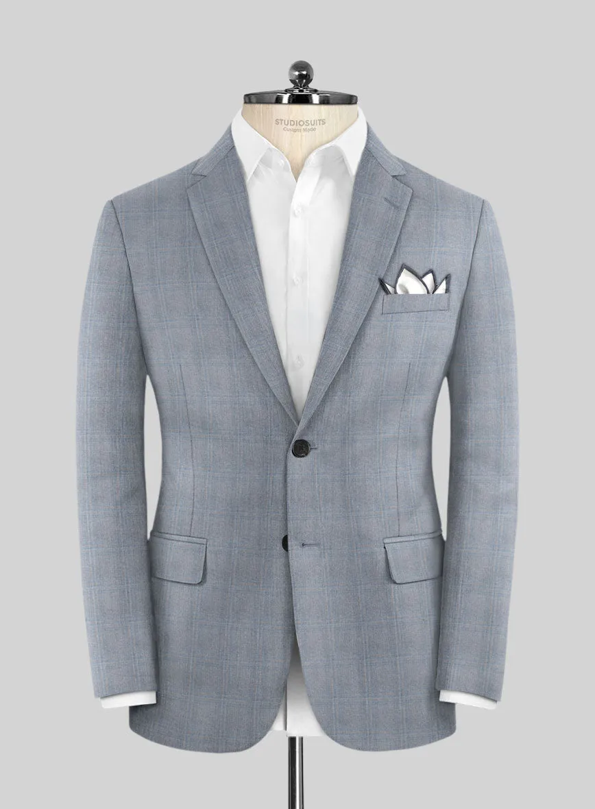 Caccioppoli Sun Dream Quirrt Light Blue Wool Silk Jacket
