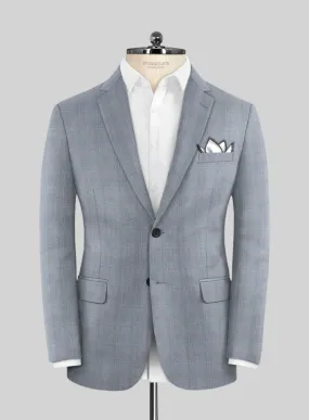 Caccioppoli Sun Dream Quirrt Light Blue Wool Silk Jacket