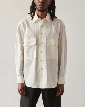 Evan Kinori Cotton/Hemp Muslin Big Shirt, Natural