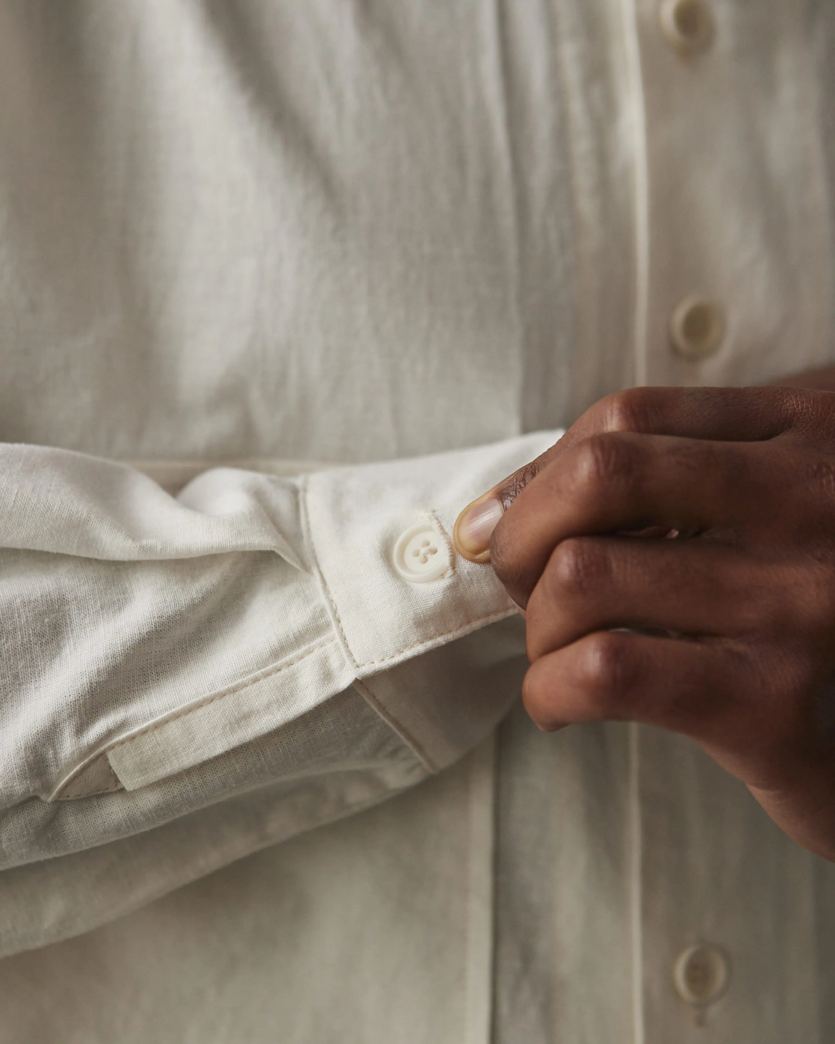 Evan Kinori Cotton/Hemp Muslin Big Shirt, Natural