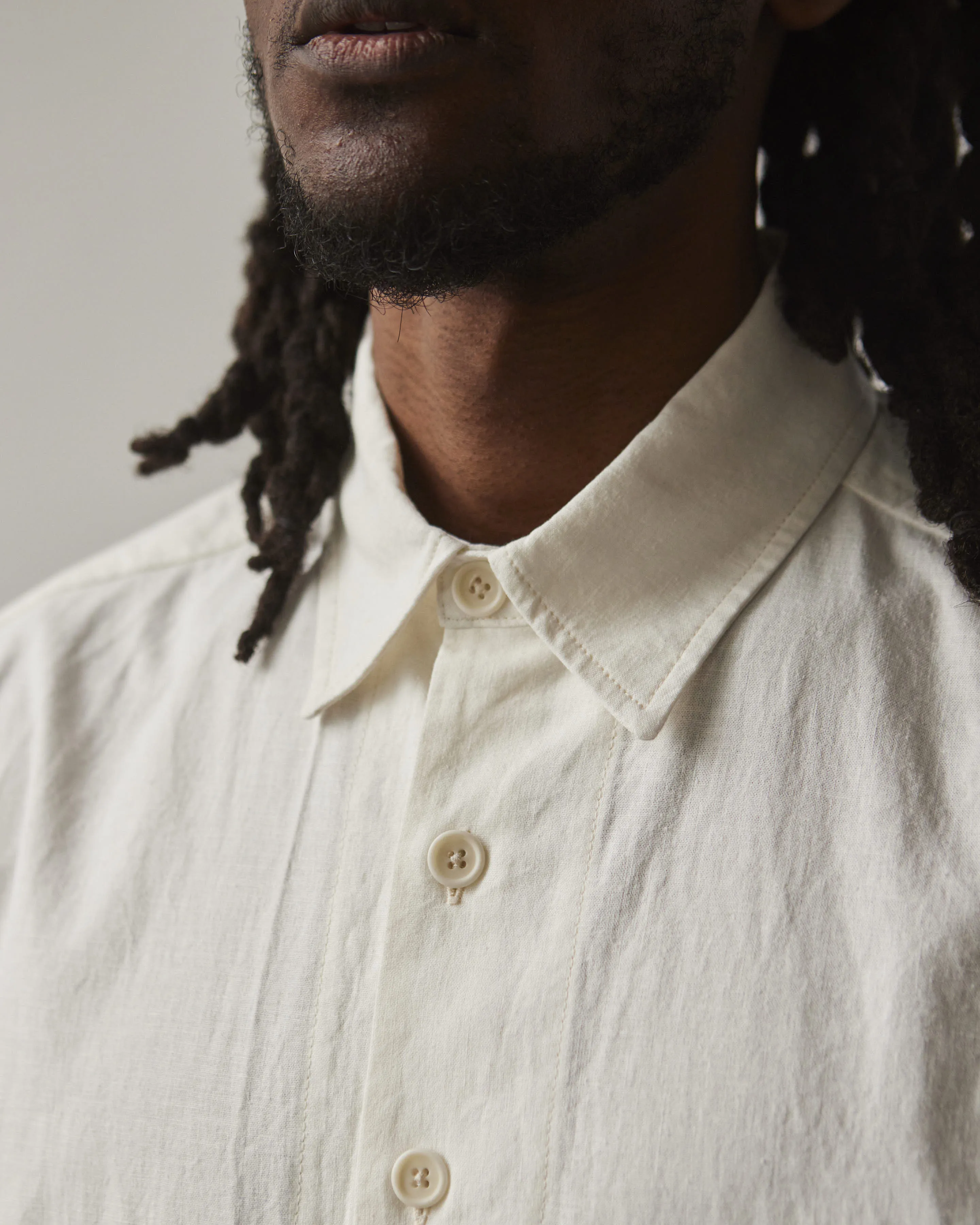 Evan Kinori Cotton/Hemp Muslin Big Shirt, Natural