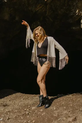 Fringe Jacket Beige