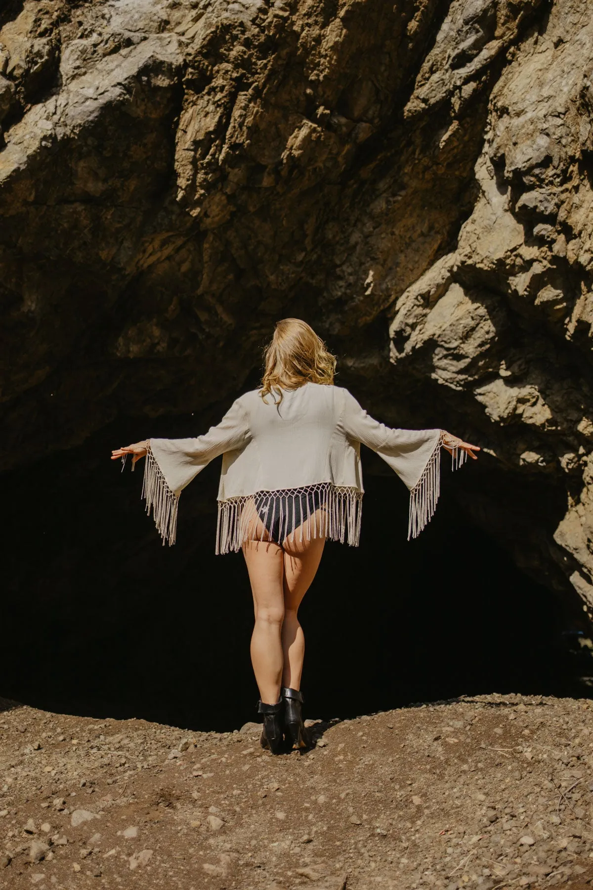 Fringe Jacket Beige