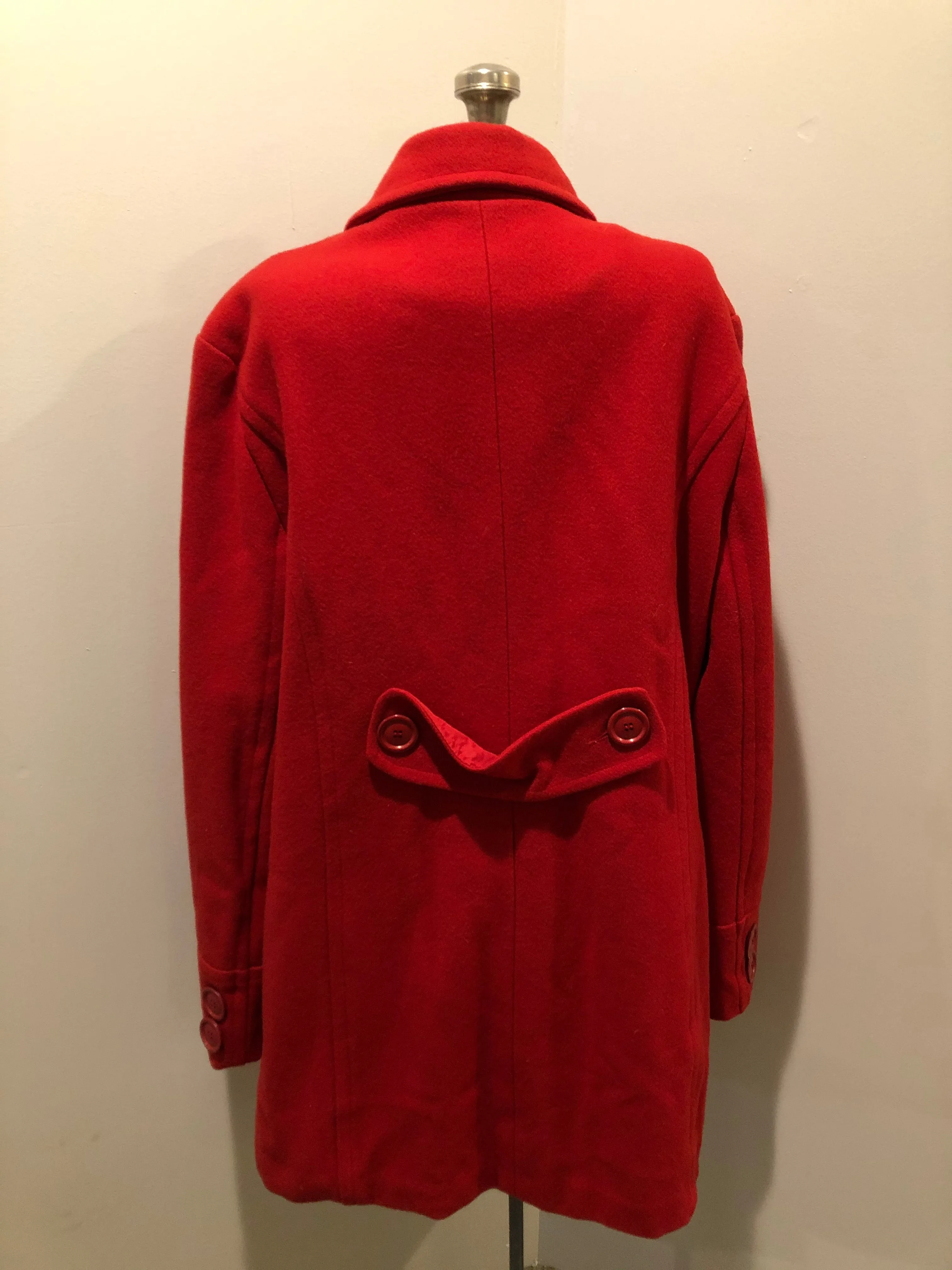 Jessica Red Wool Blend Car Coat, Made in Canada