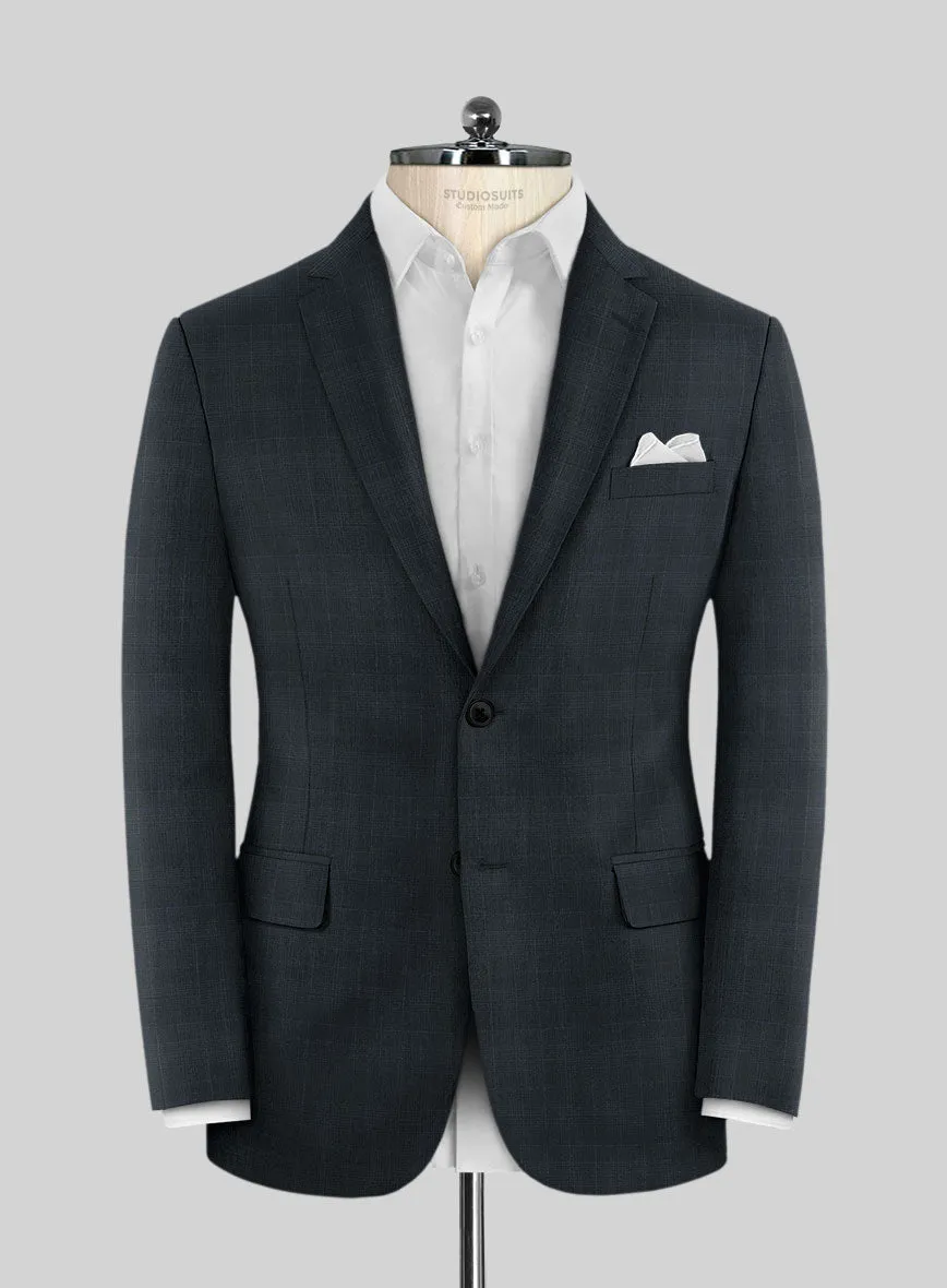 Lanificio Zegna Traveller Mence Dark Blue Checks Wool Jacket