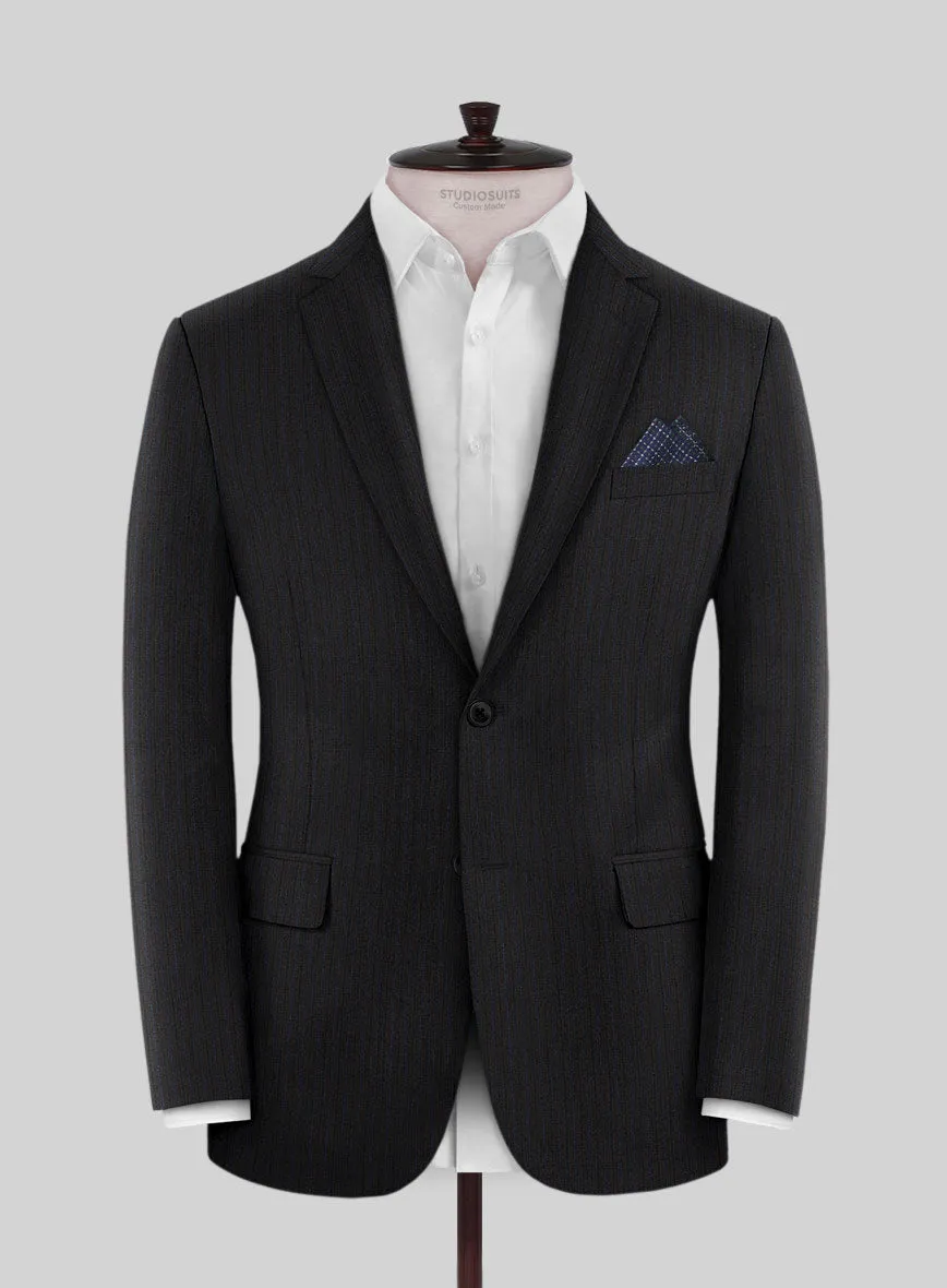 Lanificio Zegna Traveller Naquez Black Stripe Wool Jacket