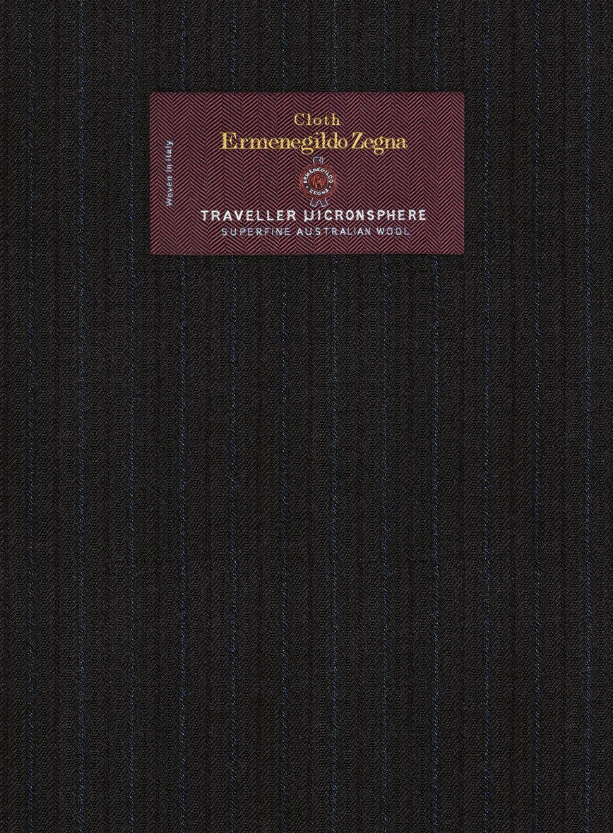 Lanificio Zegna Traveller Naquez Black Stripe Wool Jacket
