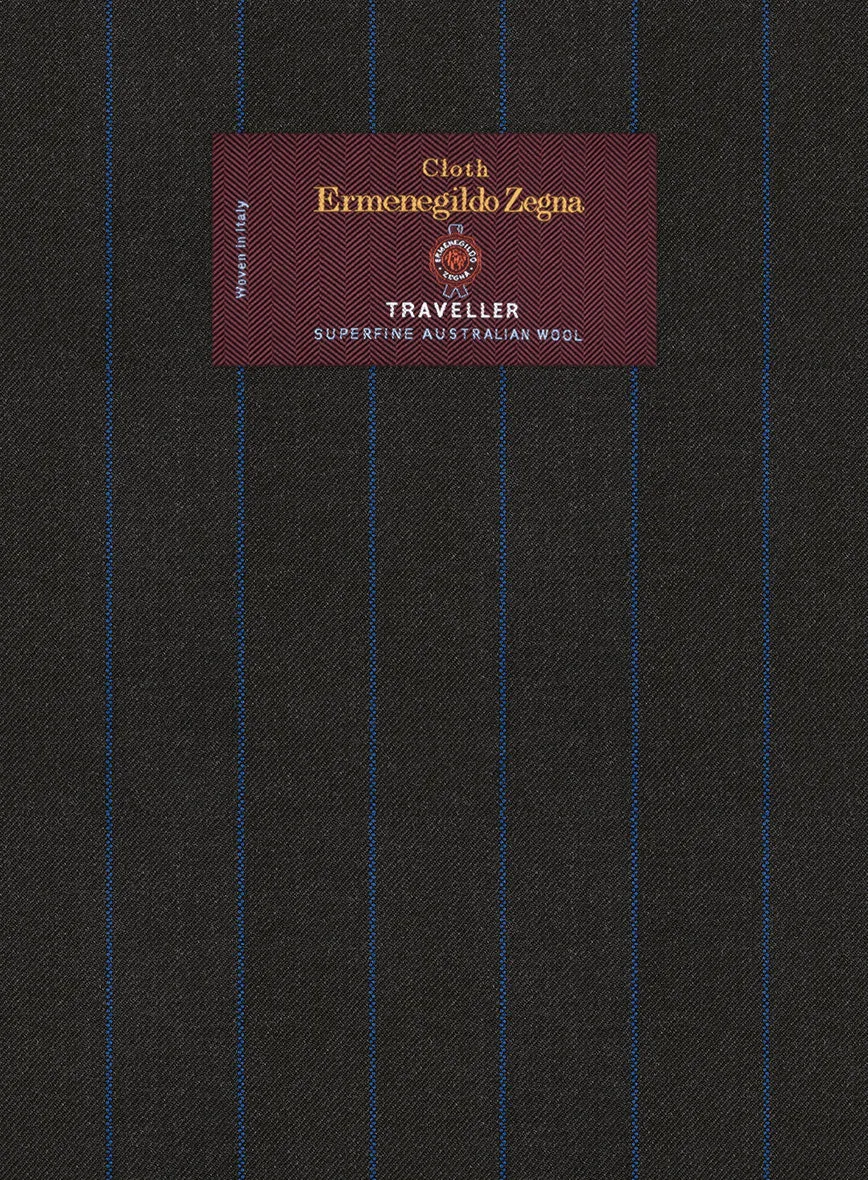 Lanificio Zegna Traveller Renar Black Stripe Wool Jacket