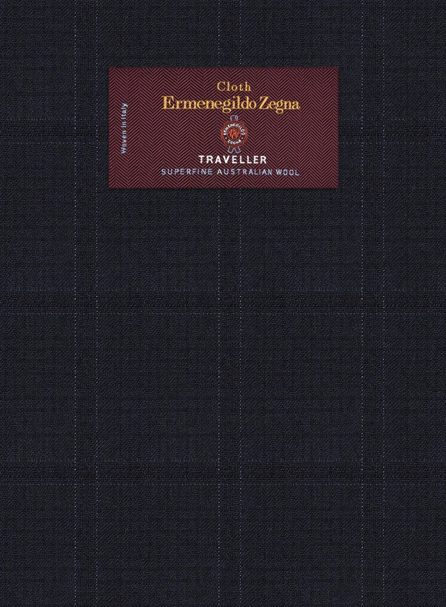 Lanificio Zegna Traveller Sarcos Blue Checks Wool Jacket