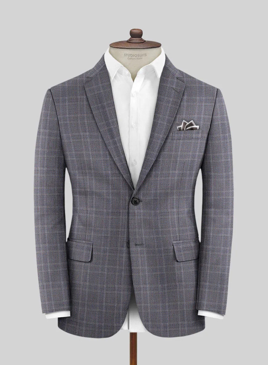 Lanificio Zegna Traveller Valen Blue Checks Wool Jacket
