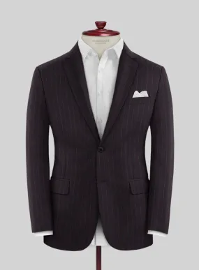 Lanificio Zegna Trofeo Dexi Dark Maroon Stripe Wool Jacket