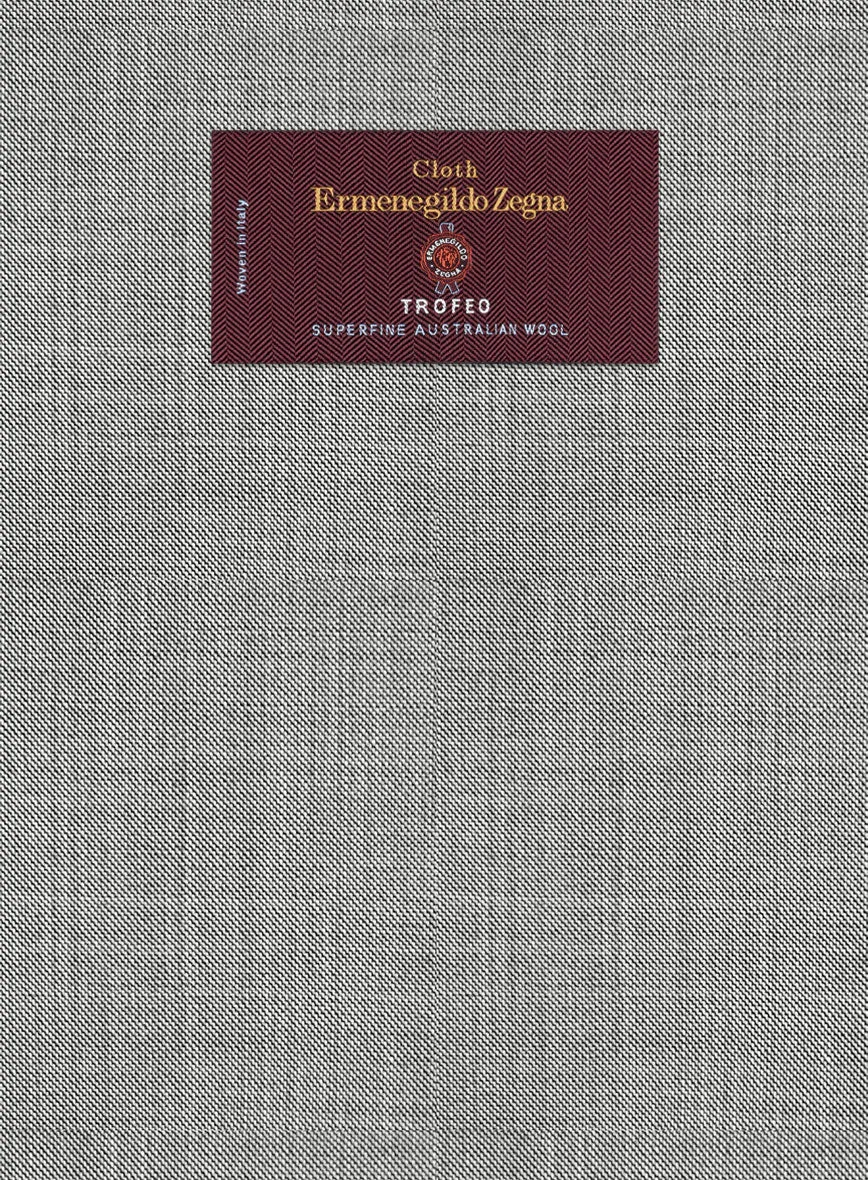 Lanificio Zegna Trofeo Sharkskin Light Gray Wool Jacket