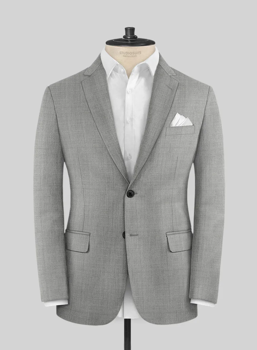 Lanificio Zegna Trofeo Sharkskin Light Gray Wool Jacket