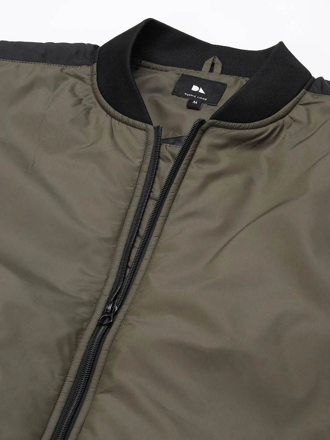 Men's Olive Regular Fit Winterwear Bomber Jacket