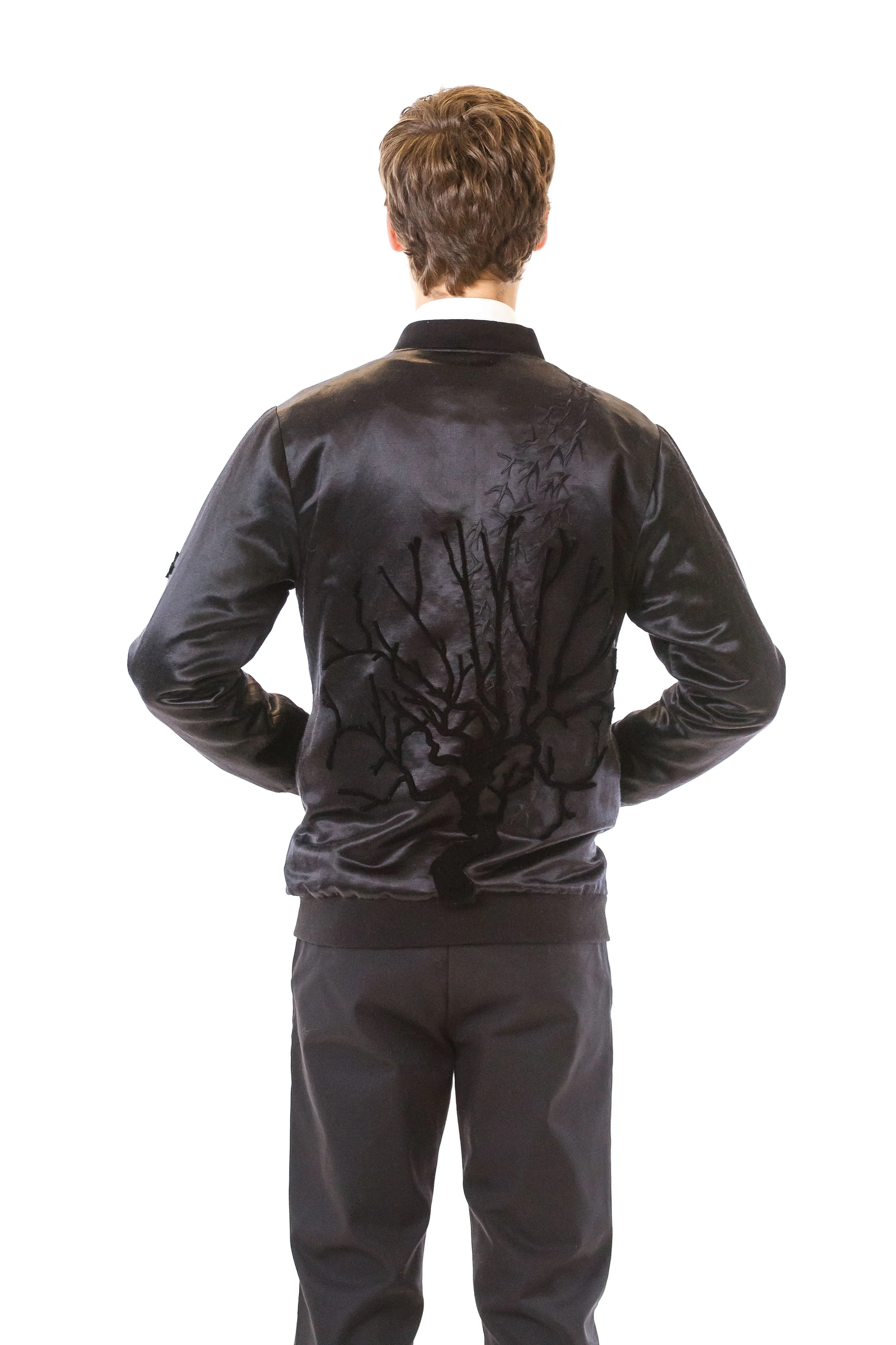 Mens Tufted Silk Bomber