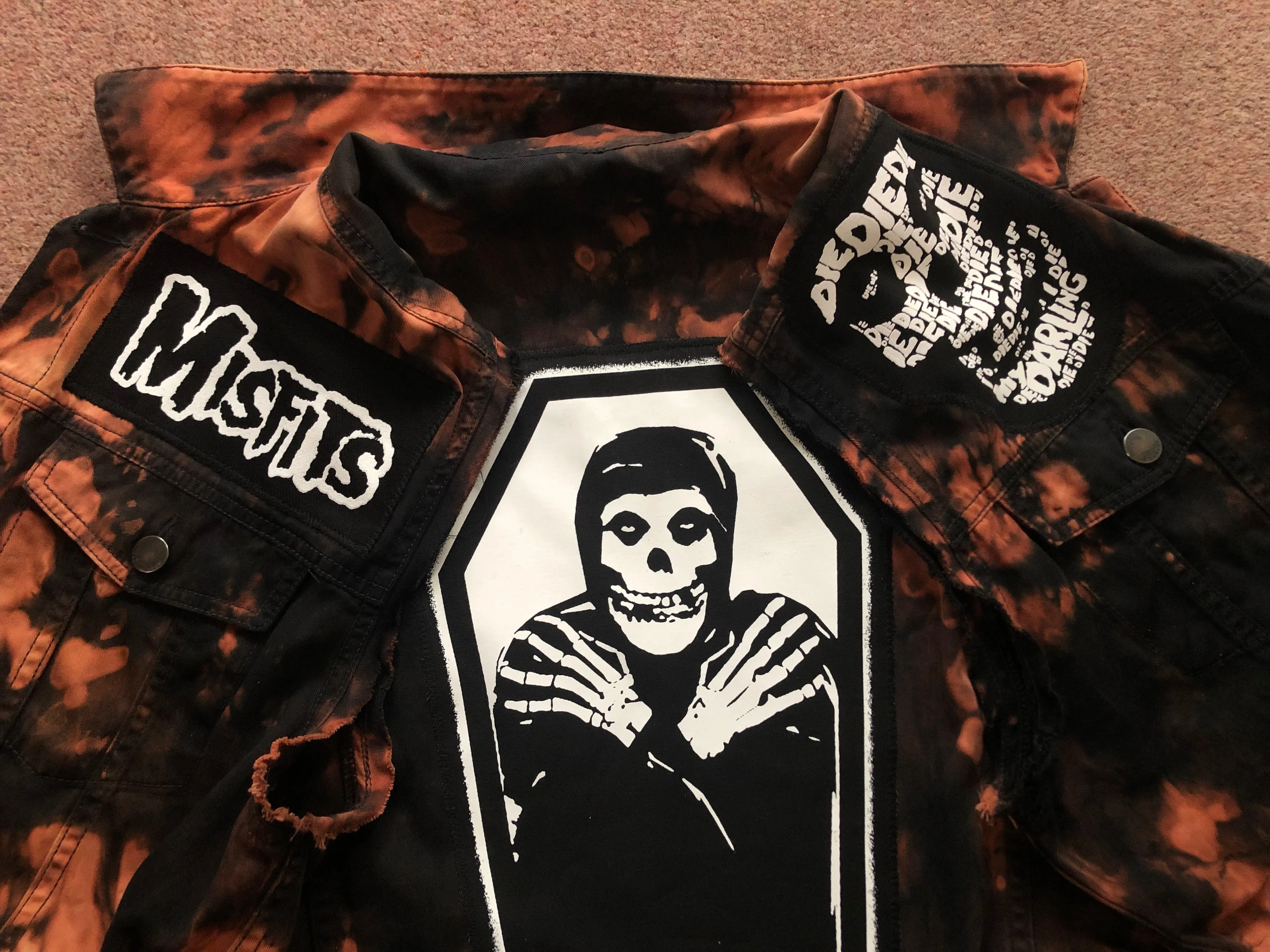 Misfits Fire Bleach Horror Business Denim Punk Cut-Off Crimson Ghost Fiend Club