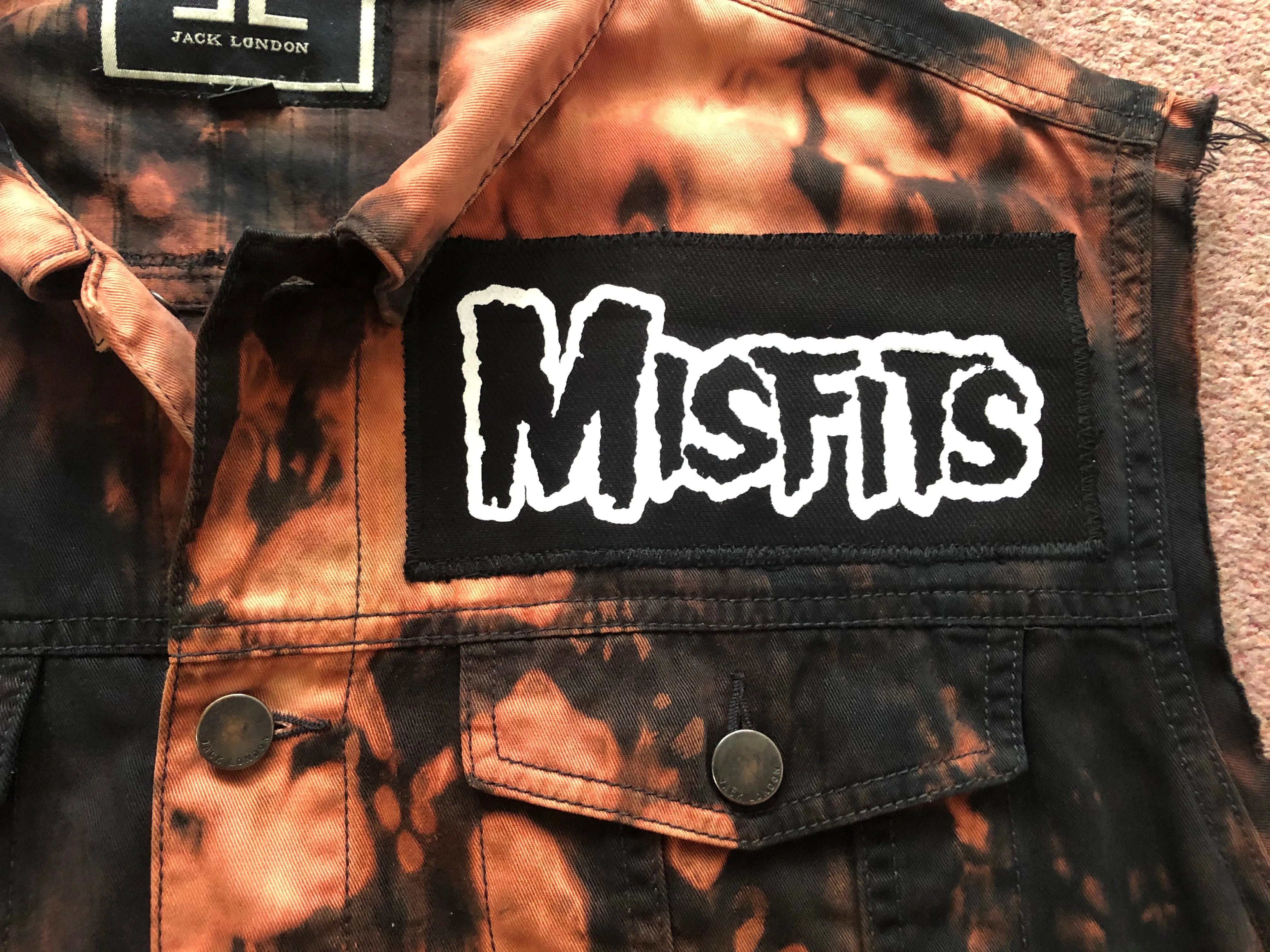 Misfits Fire Bleach Horror Business Denim Punk Cut-Off Crimson Ghost Fiend Club