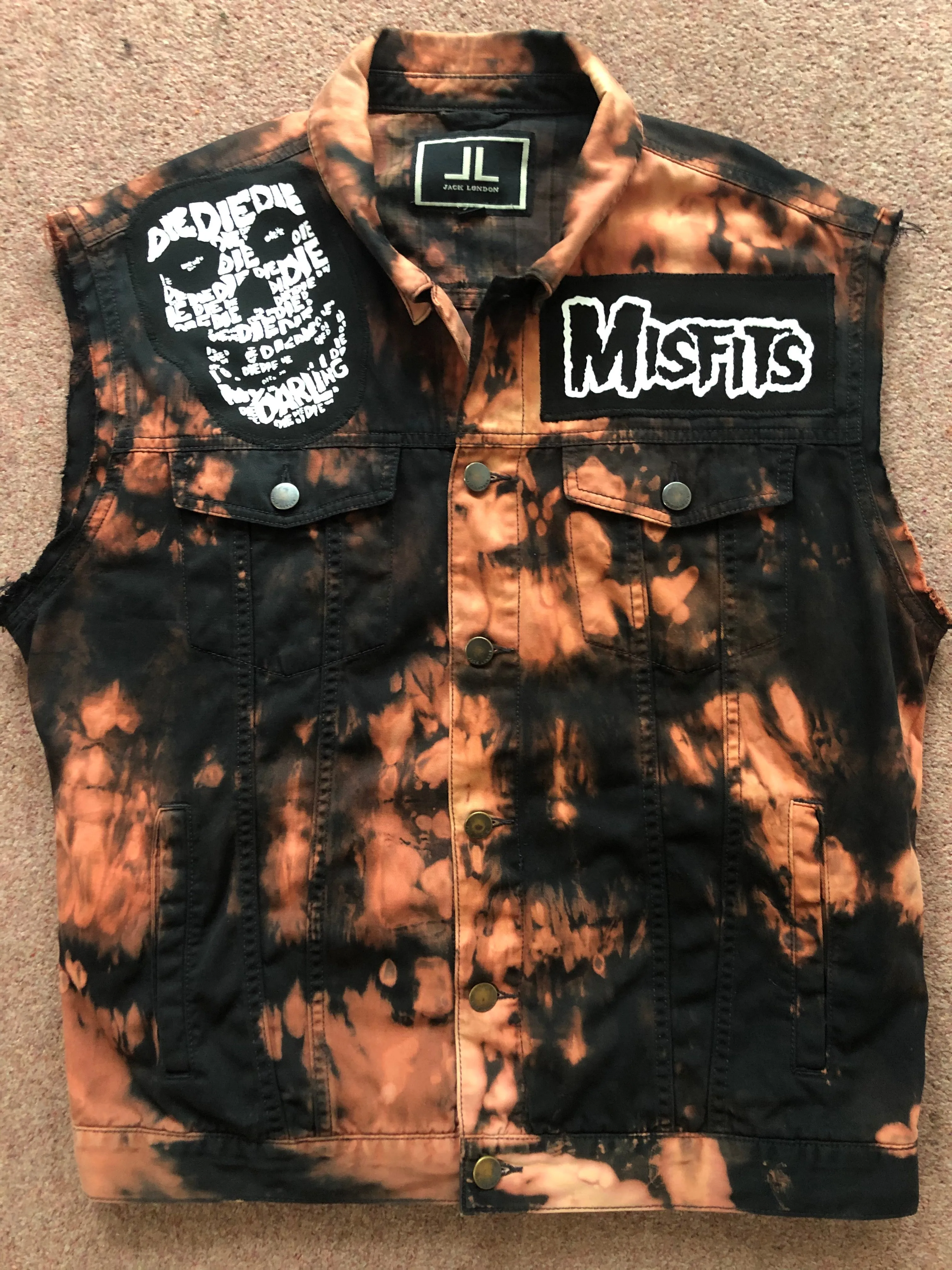 Misfits Fire Bleach Horror Business Denim Punk Cut-Off Crimson Ghost Fiend Club