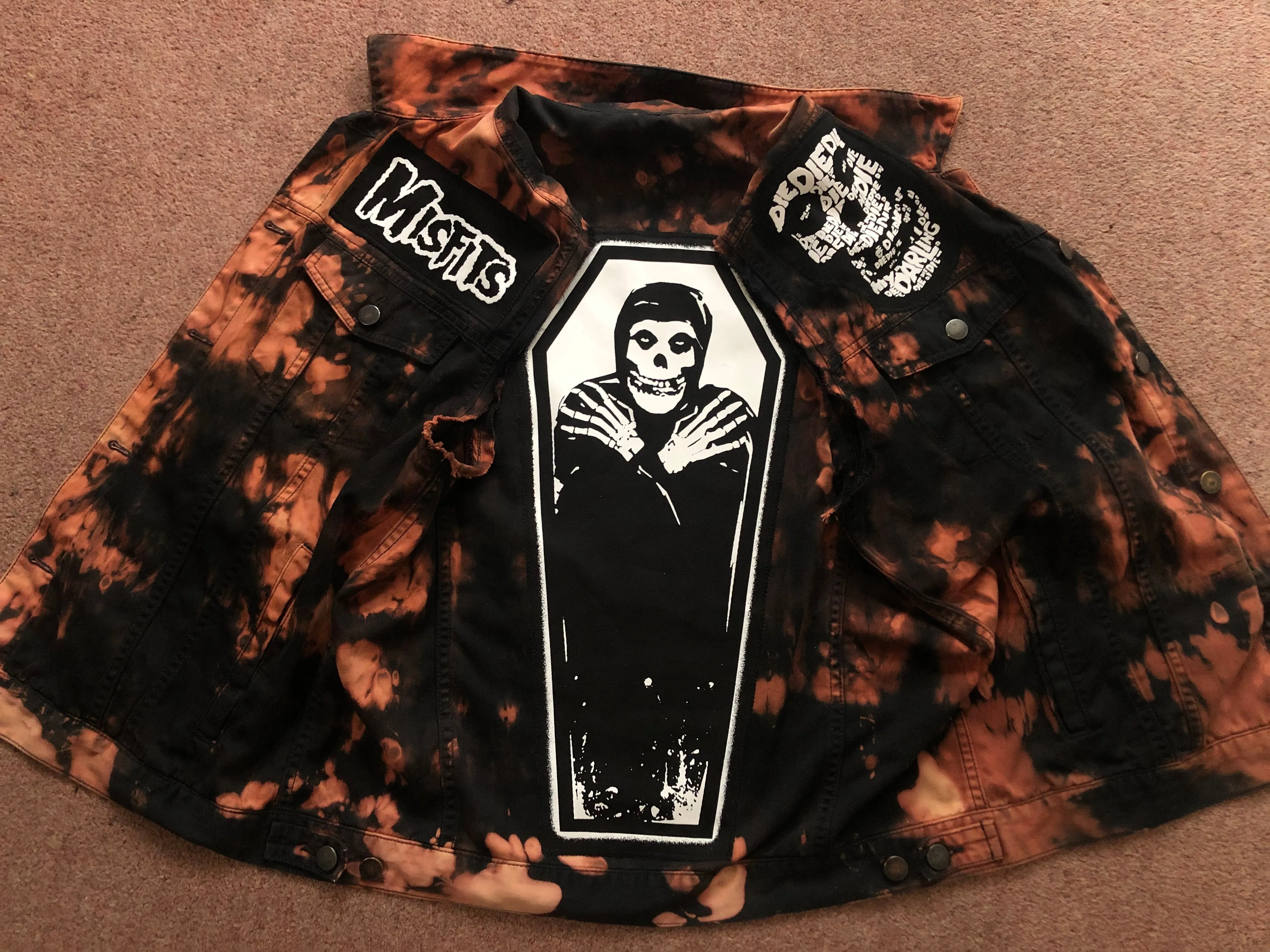 Misfits Fire Bleach Horror Business Denim Punk Cut-Off Crimson Ghost Fiend Club