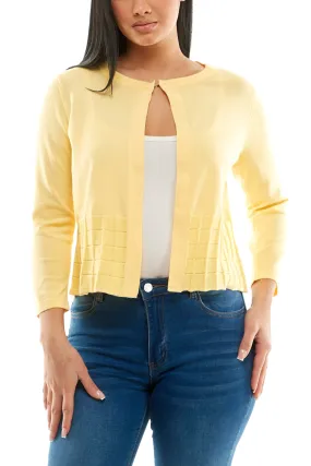 Nina Leonard Crew Neck Hook & Eye Closure 3/4 Sleeve Rayon Bolero
