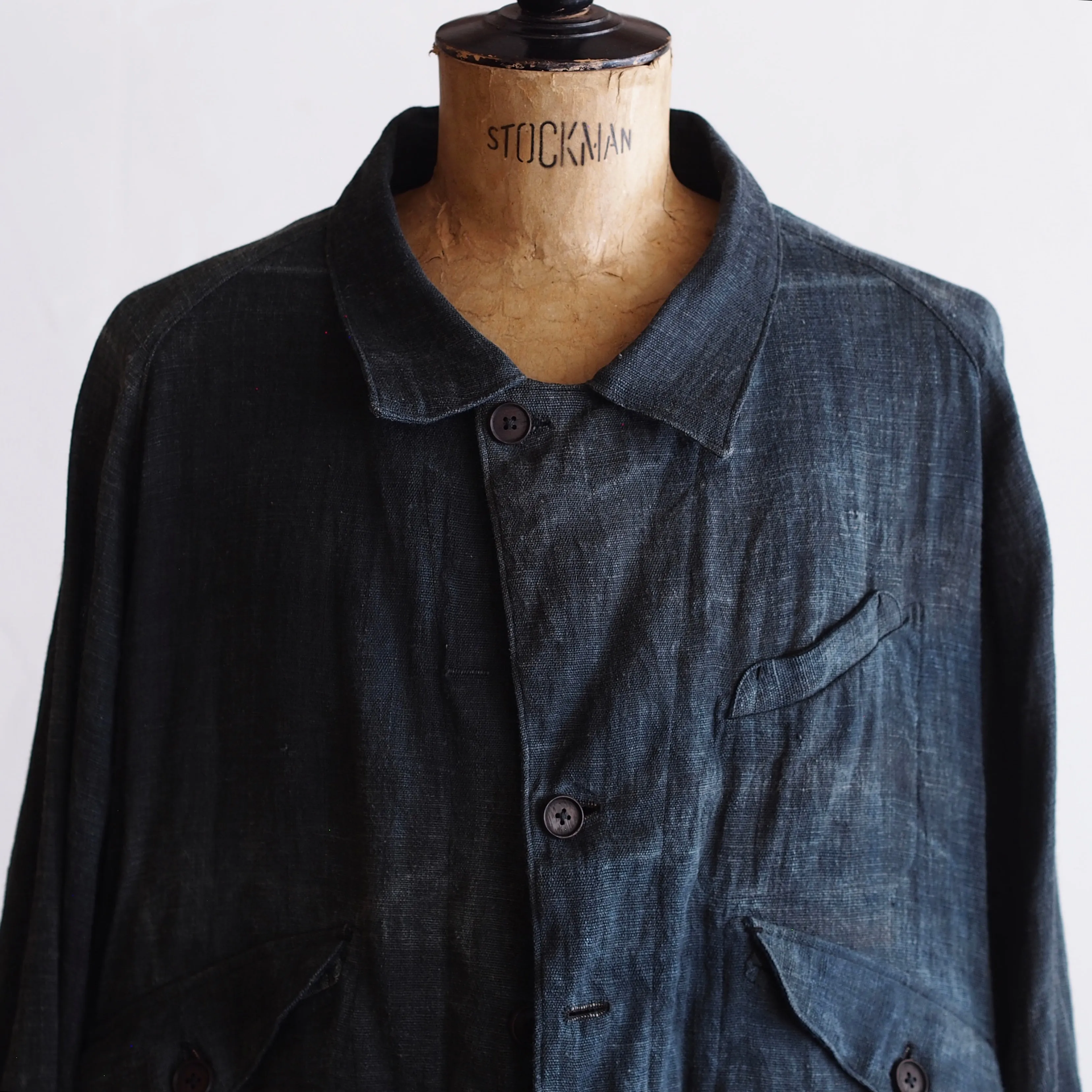 NORA SHORT JACKET~Japan old indigo hemp fabric~