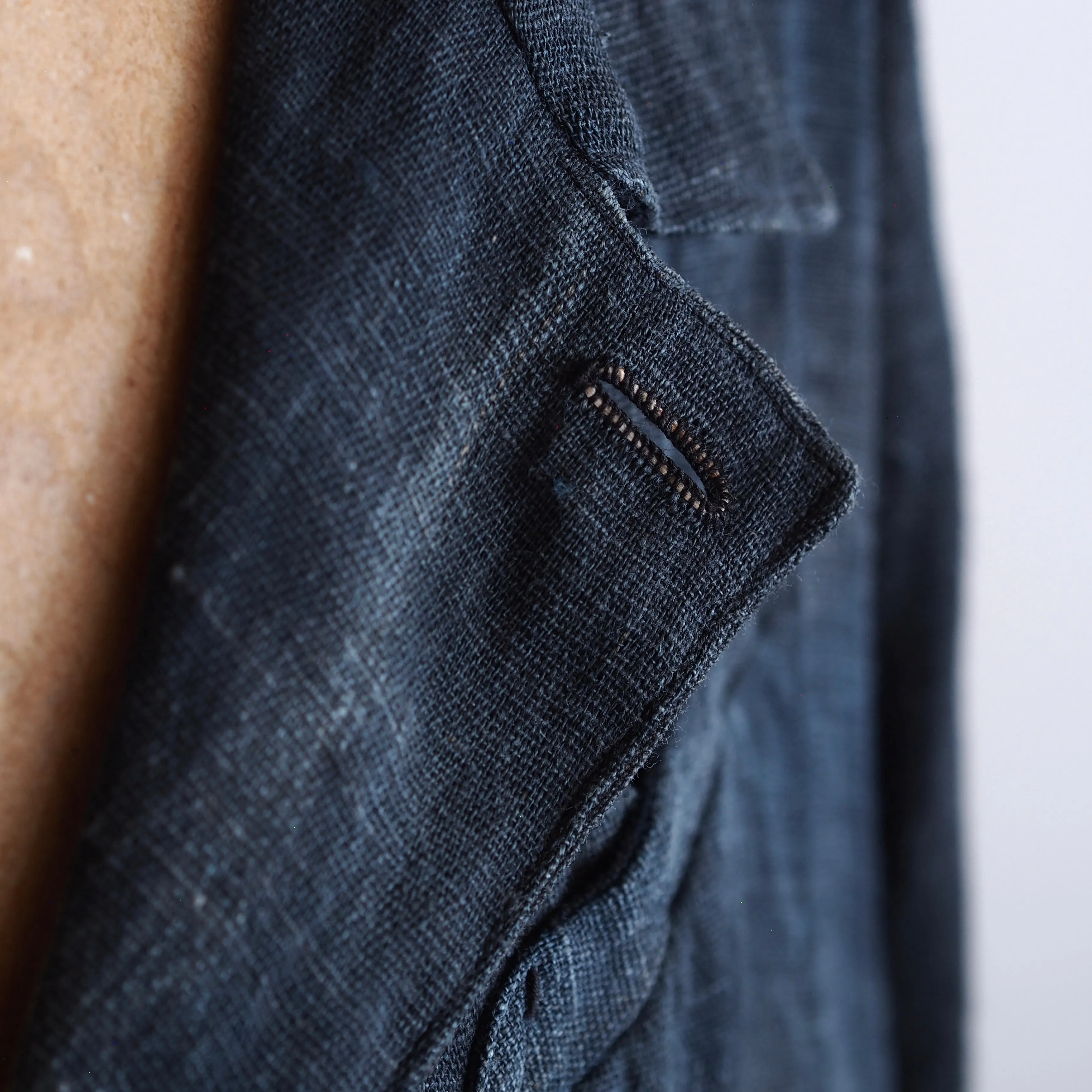 NORA SHORT JACKET~Japan old indigo hemp fabric~