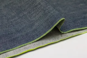 OCEAN BLUE COTTON HEMP BLEND SELVEDGE DENIM