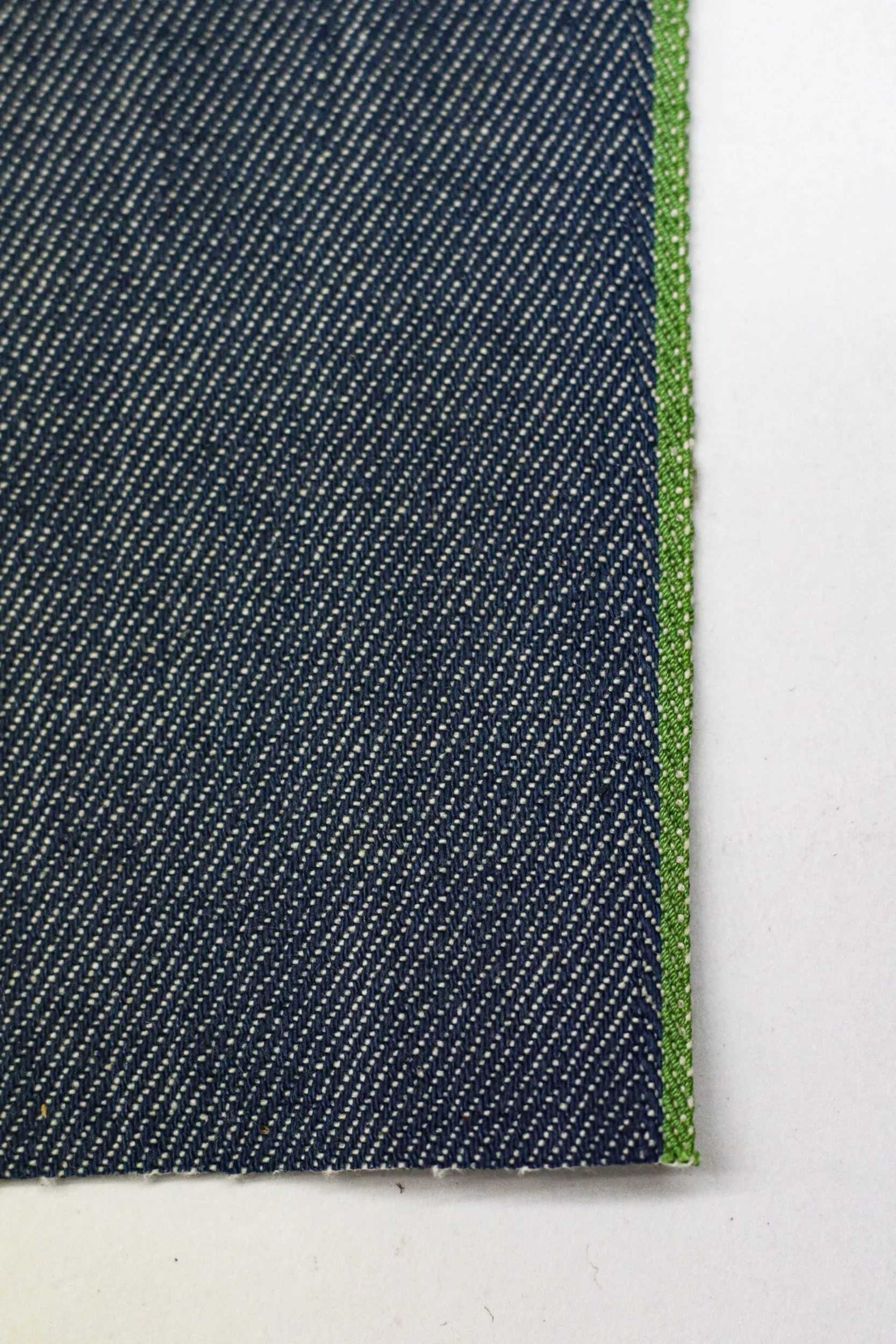 OCEAN BLUE COTTON HEMP BLEND SELVEDGE DENIM