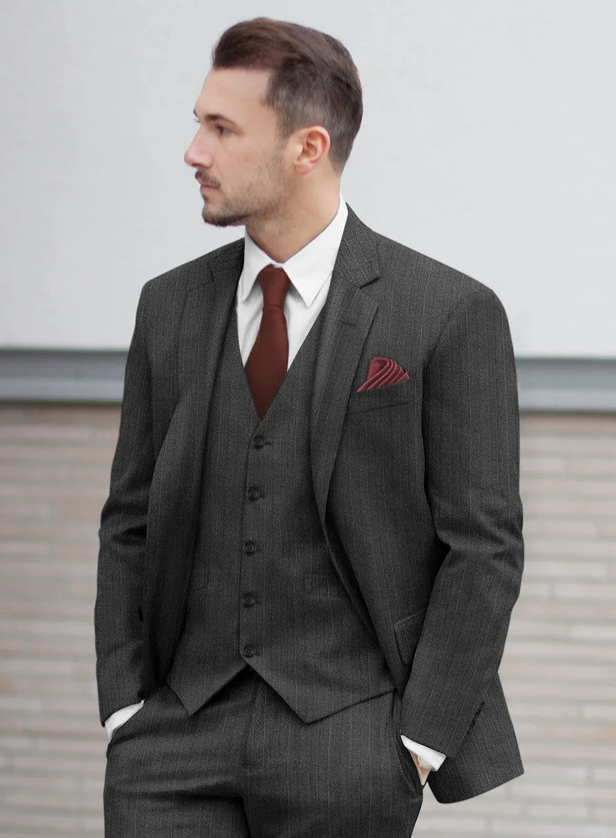 Reda Cashmere Gray Stripe Wool Jacket