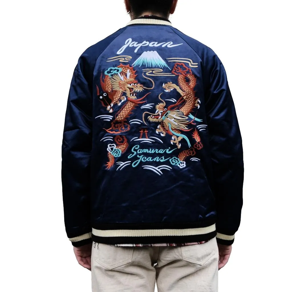 Samurai Jeans SJSKJ24 Indigo Dyed Sukajan Jacket