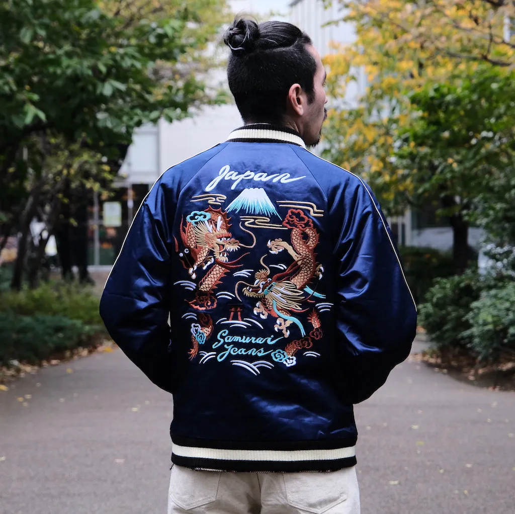 Samurai Jeans SJSKJ24 Indigo Dyed Sukajan Jacket