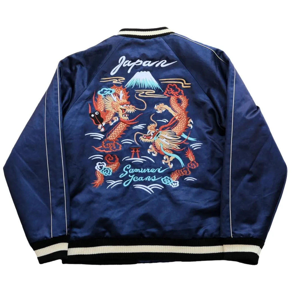 Samurai Jeans SJSKJ24 Indigo Dyed Sukajan Jacket