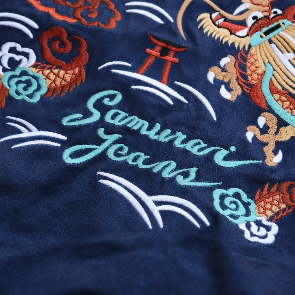 Samurai Jeans SJSKJ24 Indigo Dyed Sukajan Jacket