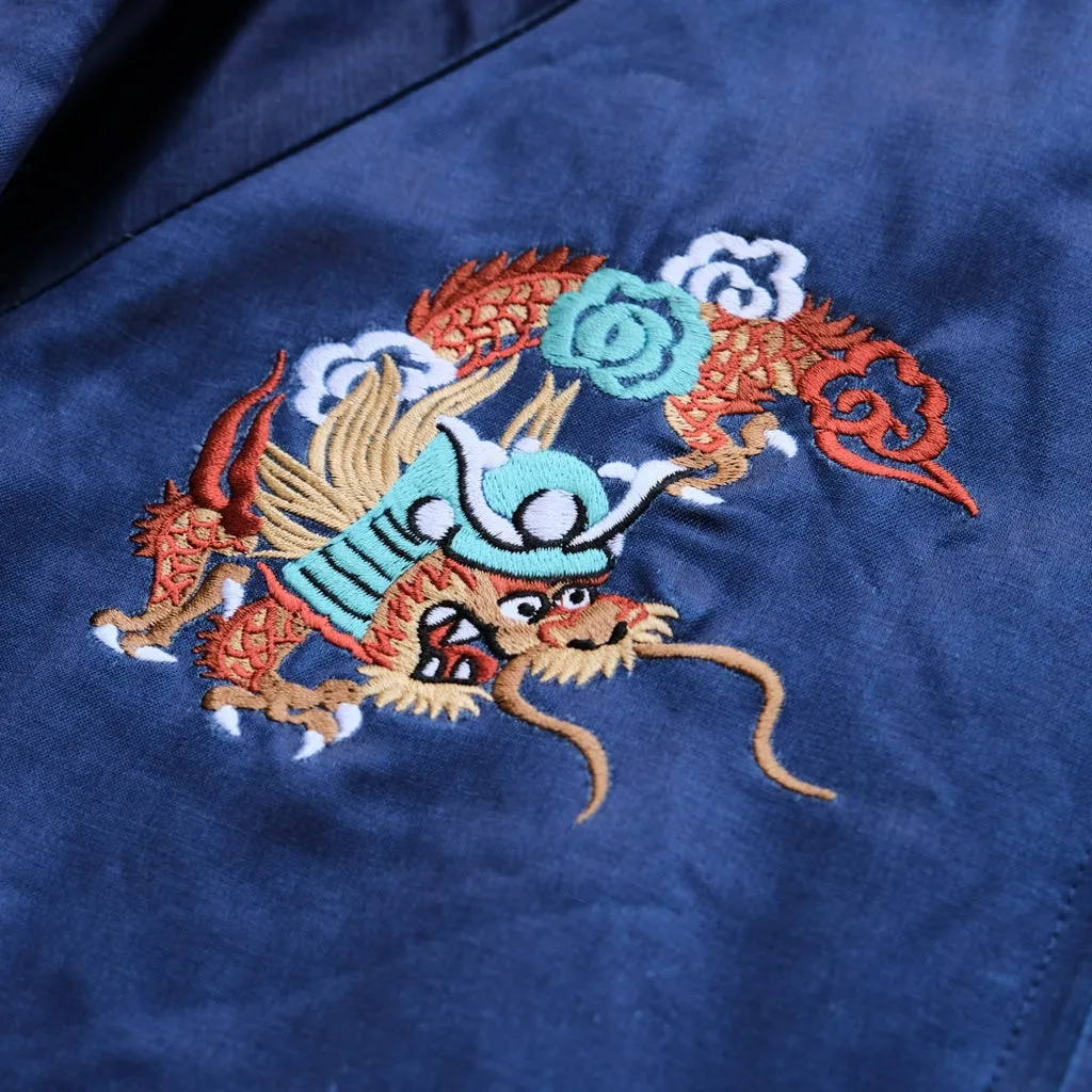 Samurai Jeans SJSKJ24 Indigo Dyed Sukajan Jacket