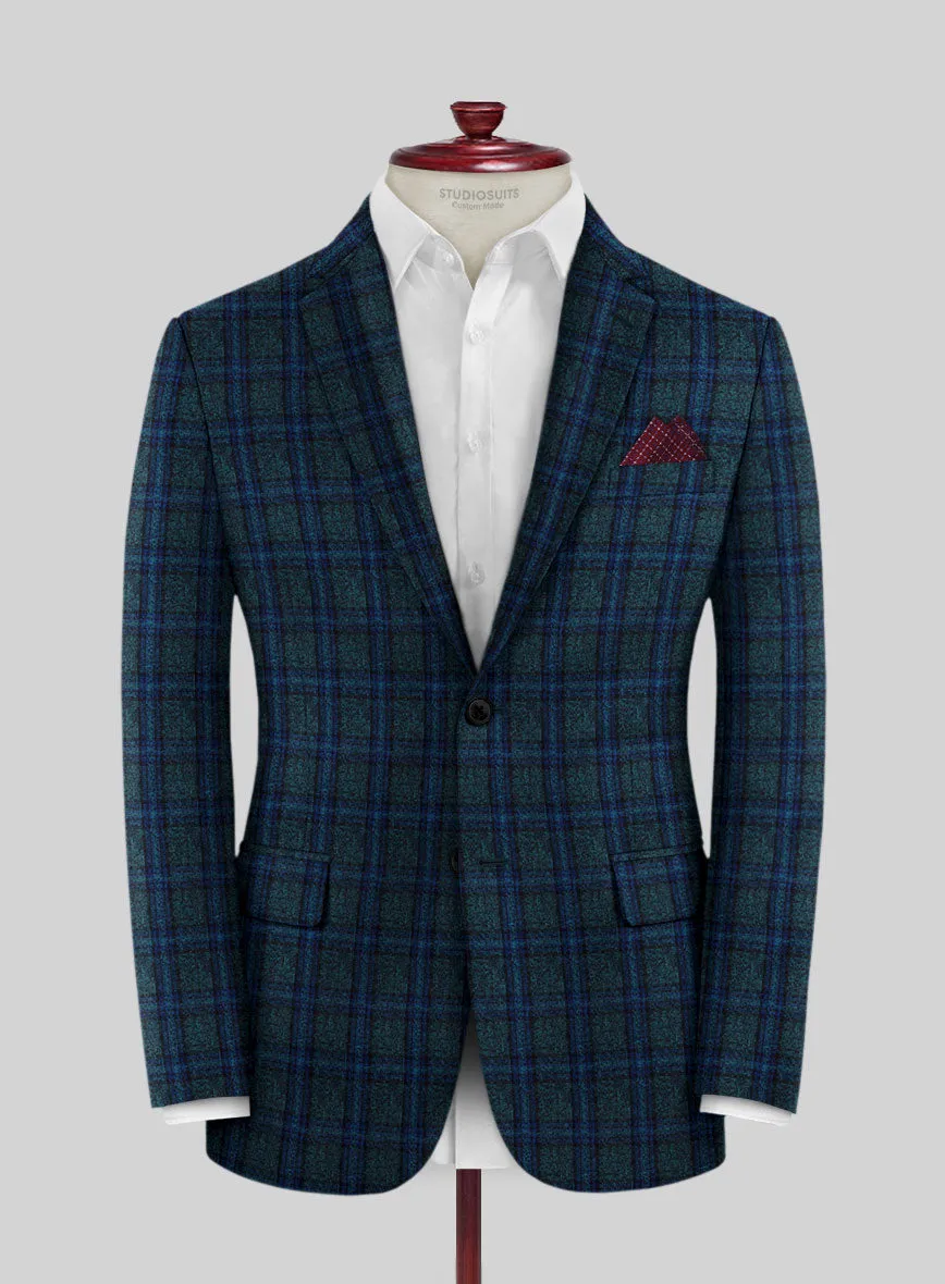 Scabal Blue Checks Wool Jacket