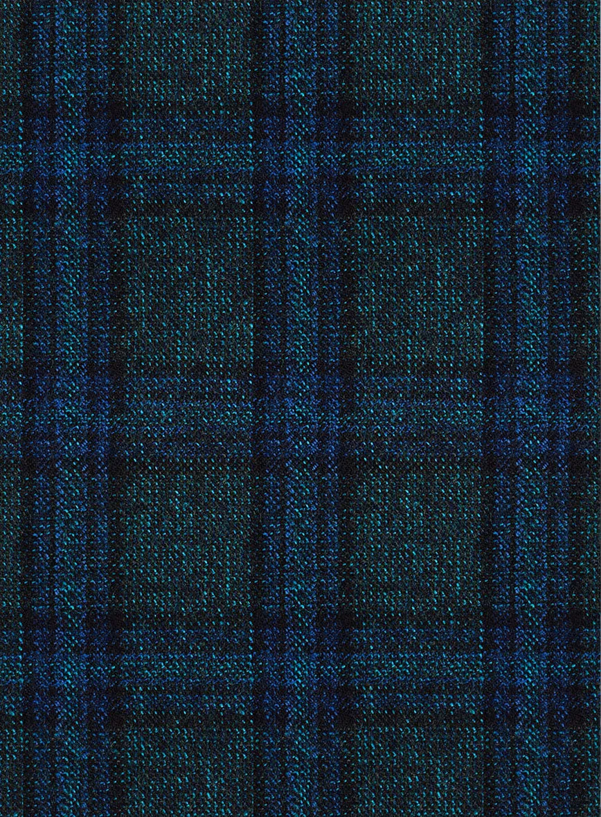 Scabal Blue Checks Wool Jacket