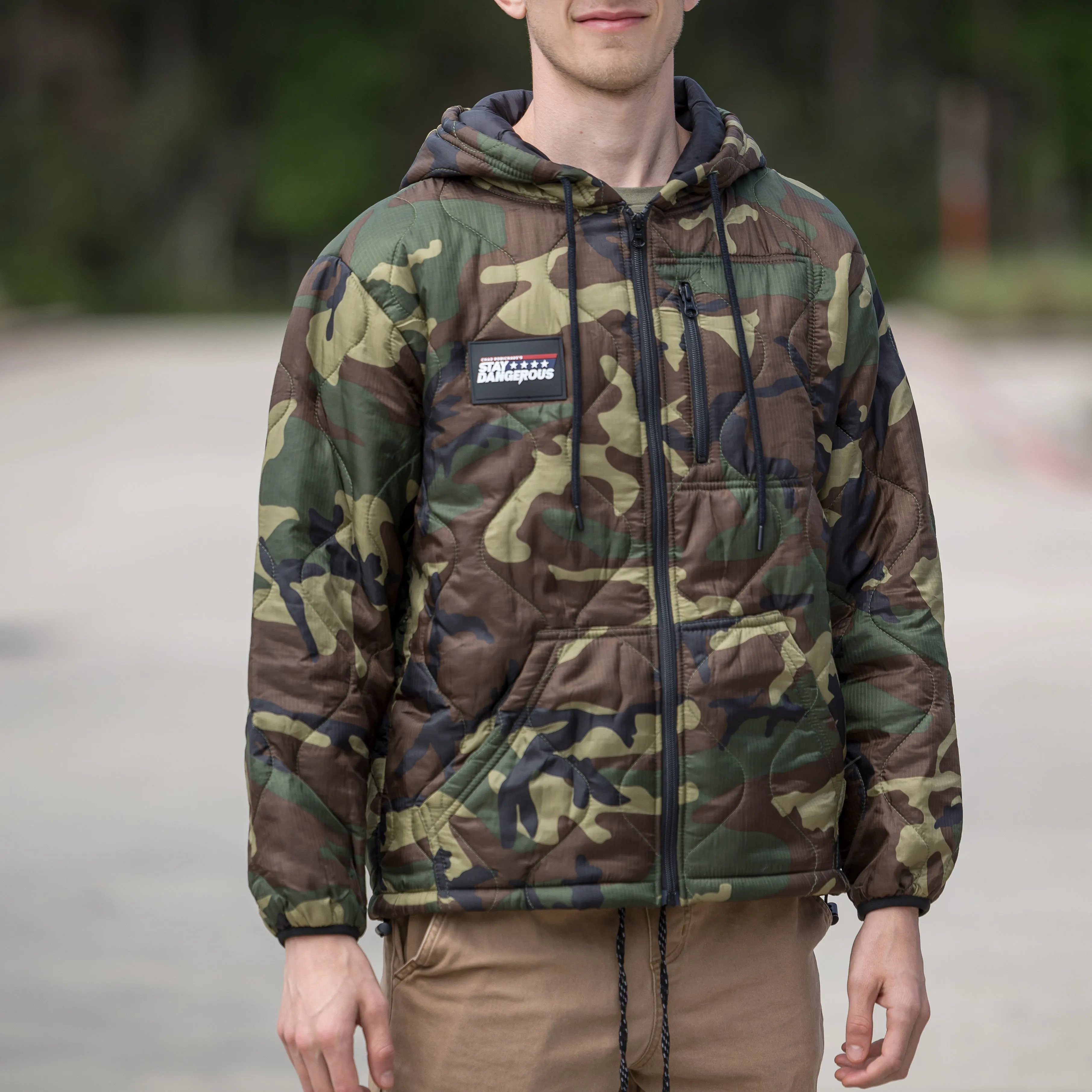 Stay Dangerous Camo Woobie - Insulated Zip-Up Hoodie