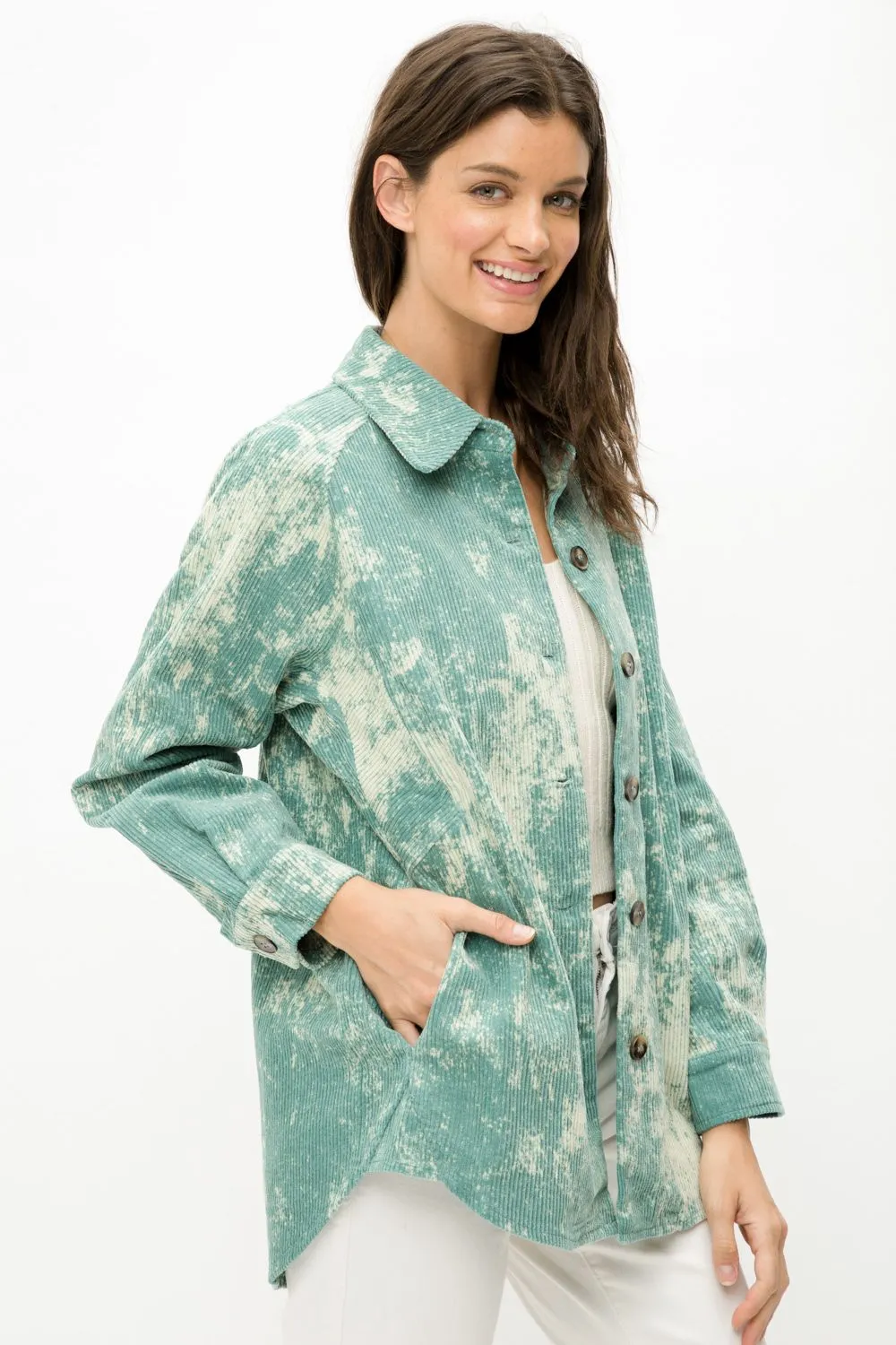 Tiedye Corduroy Shirt Jacket