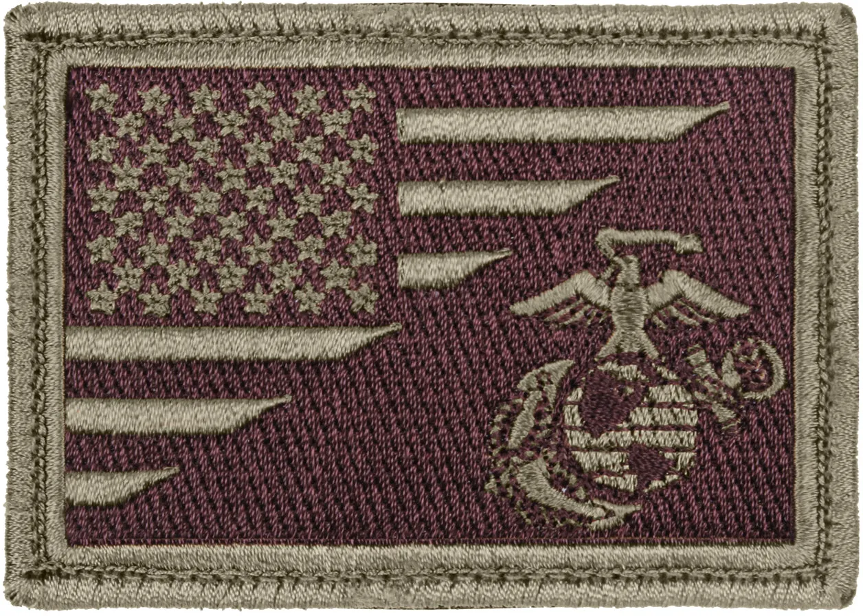 US Flag American U.S.M.C Globe & Anchor Hook & Loop Patch 3 3/8" x 2 3/8"