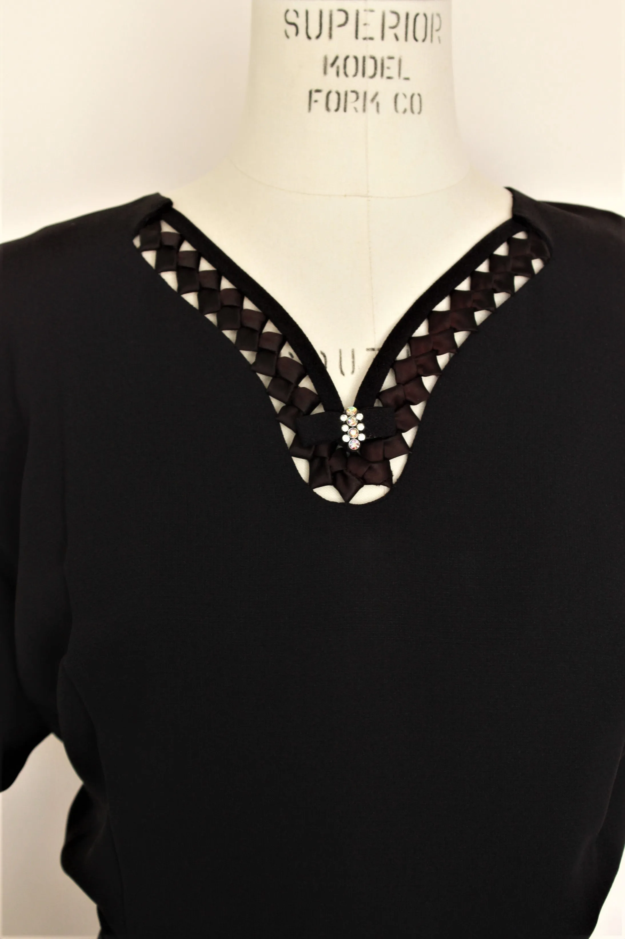 Vintage 1940s 1950s Black Dress With Belt and Jacket