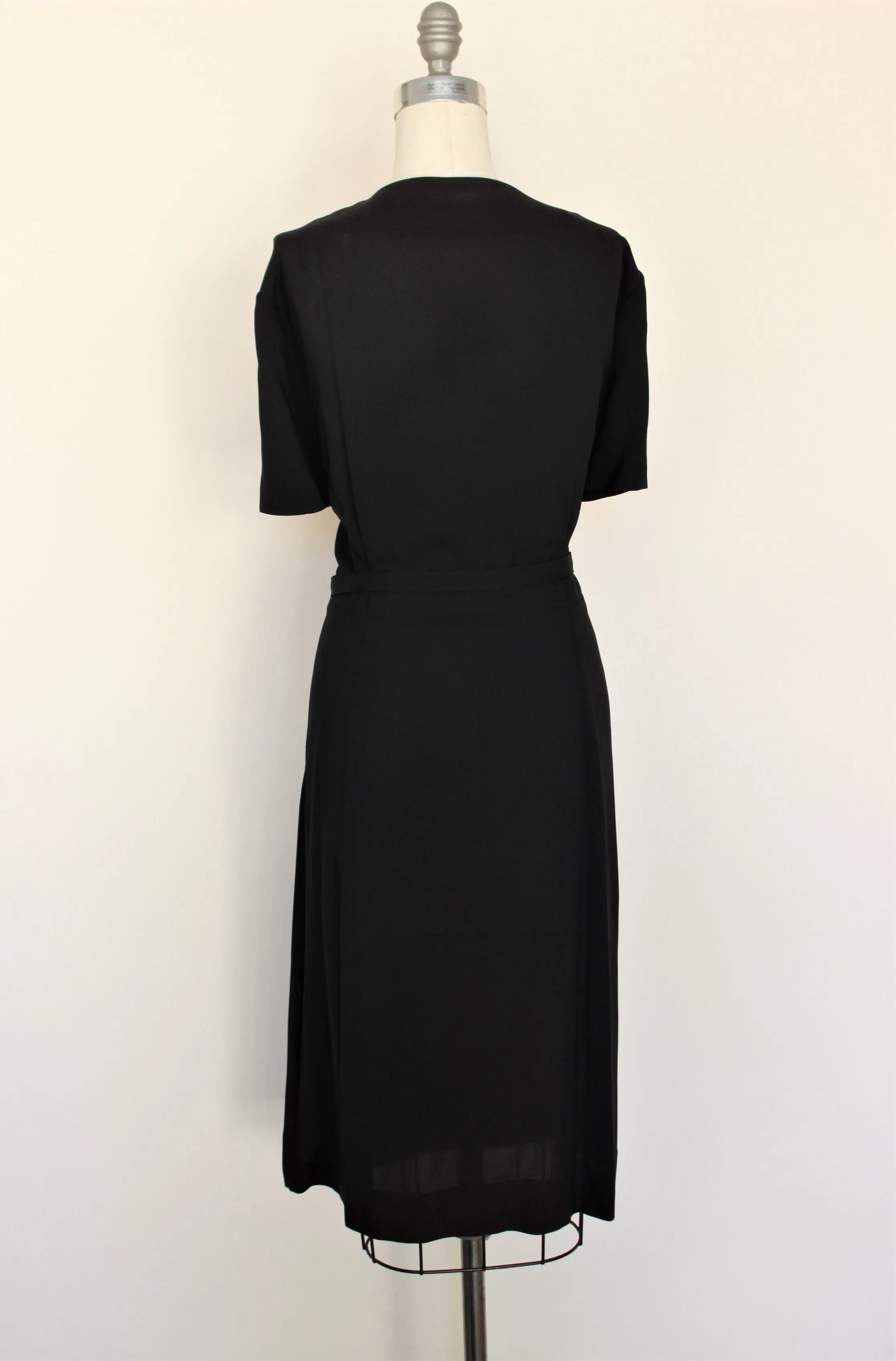Vintage 1940s 1950s Black Dress With Belt and Jacket