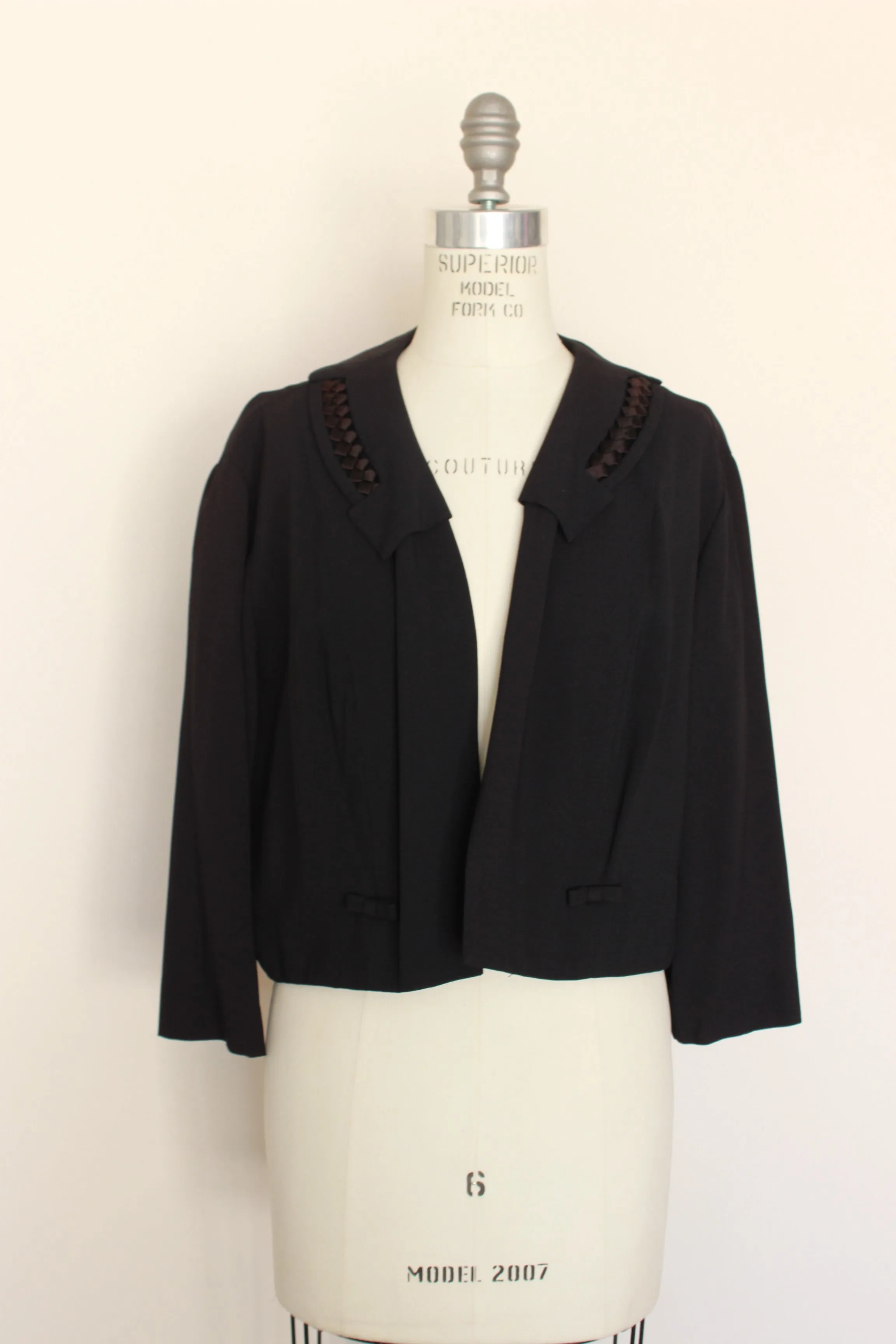 Vintage 1940s 1950s Black Dress With Belt and Jacket