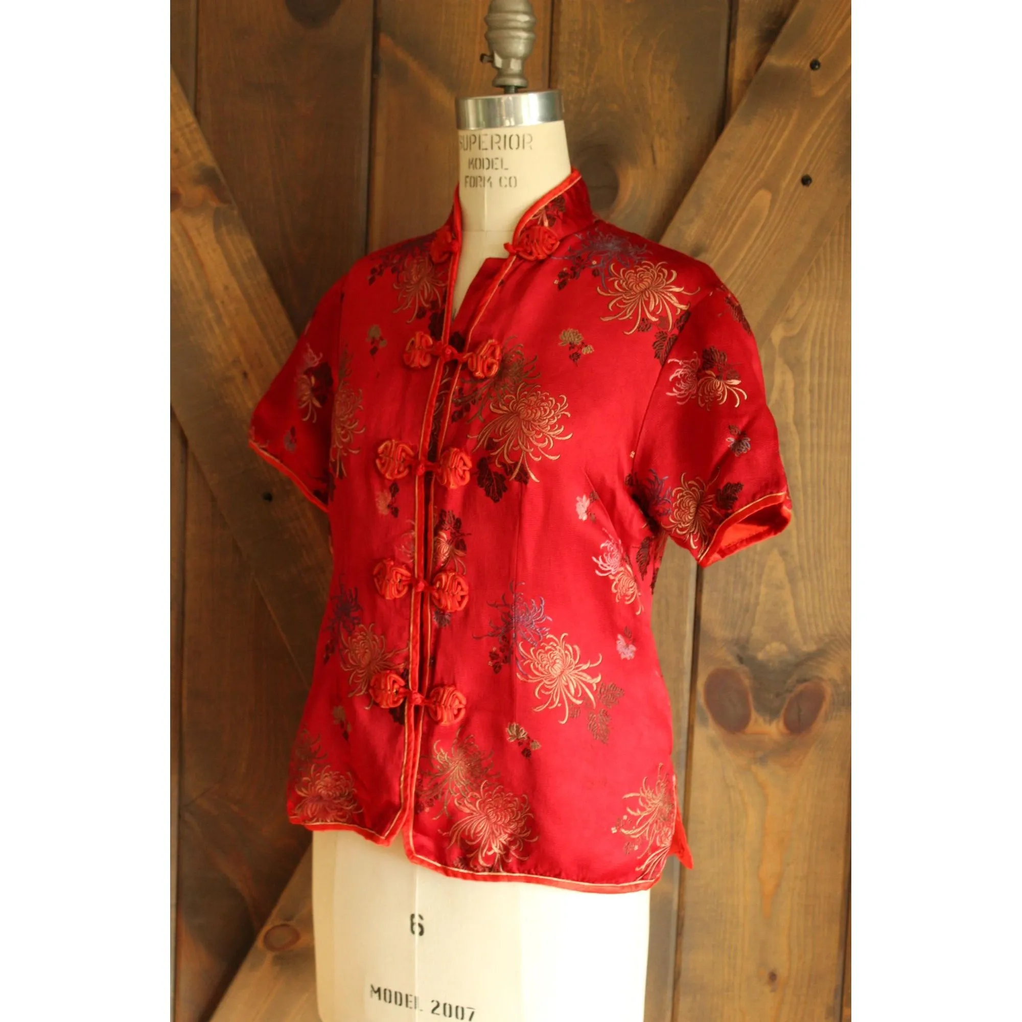 Vintage 1970s 1980s Peony Brand Asian Chinese Jacket