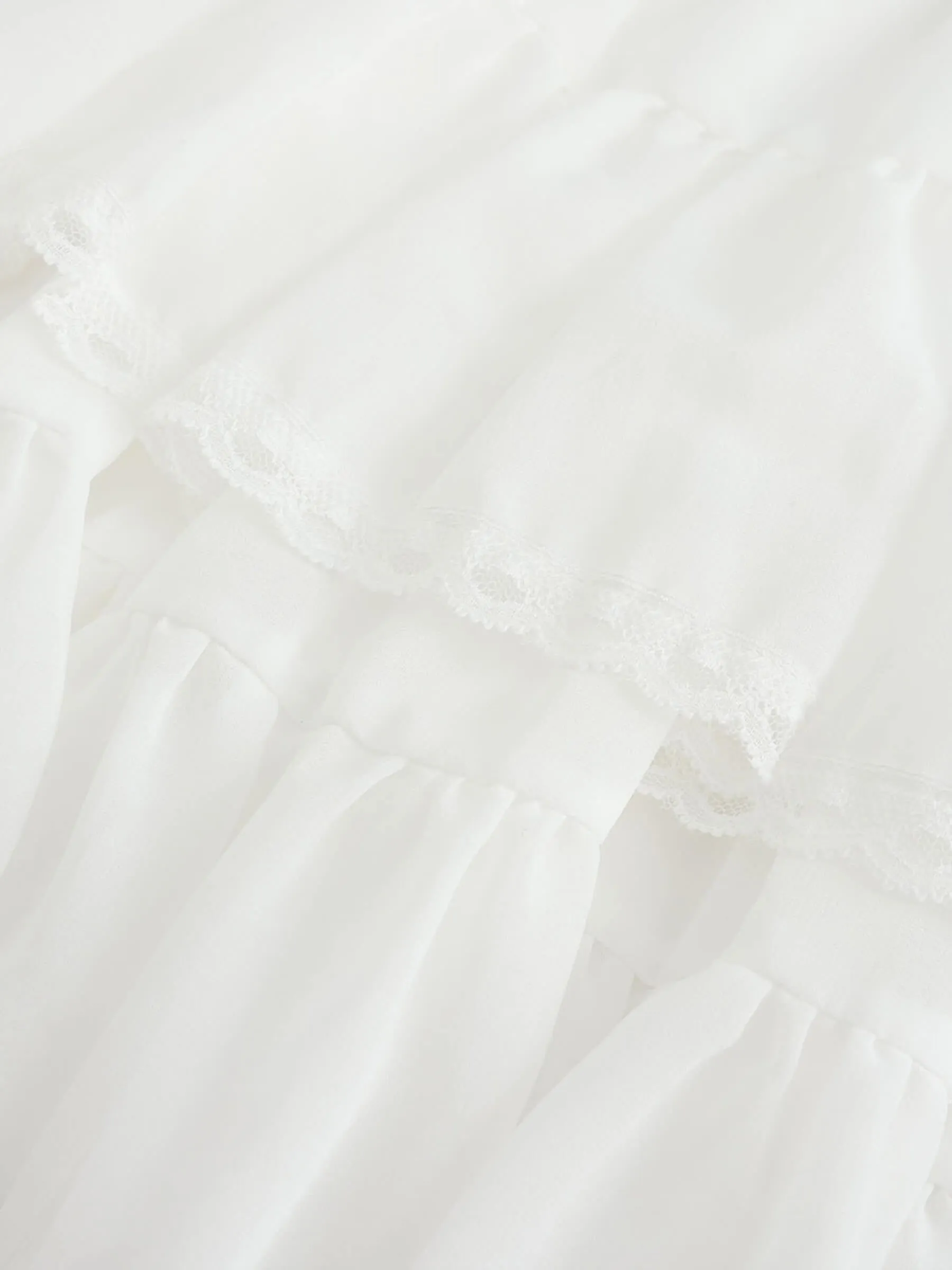 White Lace Tiered Short Dress