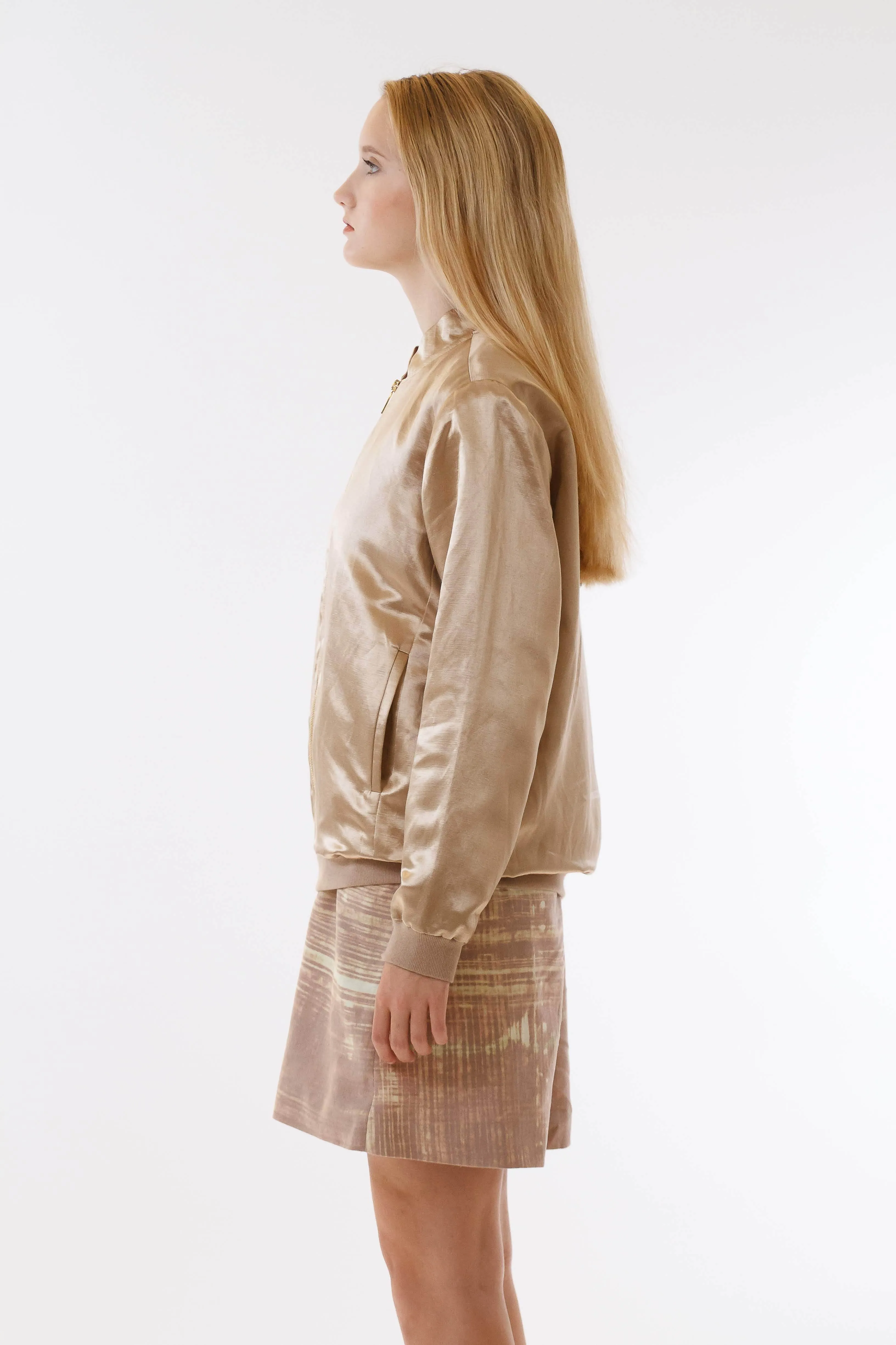 Womens Silk Bomber